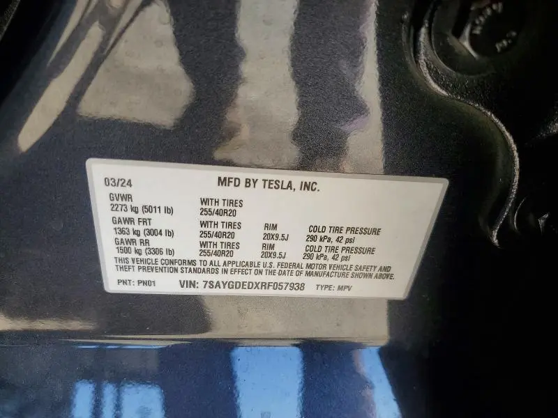 2024 TESLA MODEL Y   