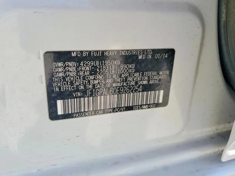 2014 SUBARU IMPREZA SPORT PREMIUM  
