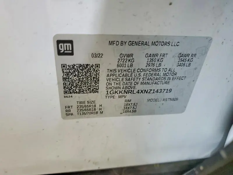 2022 GMC ACADIA SLE  