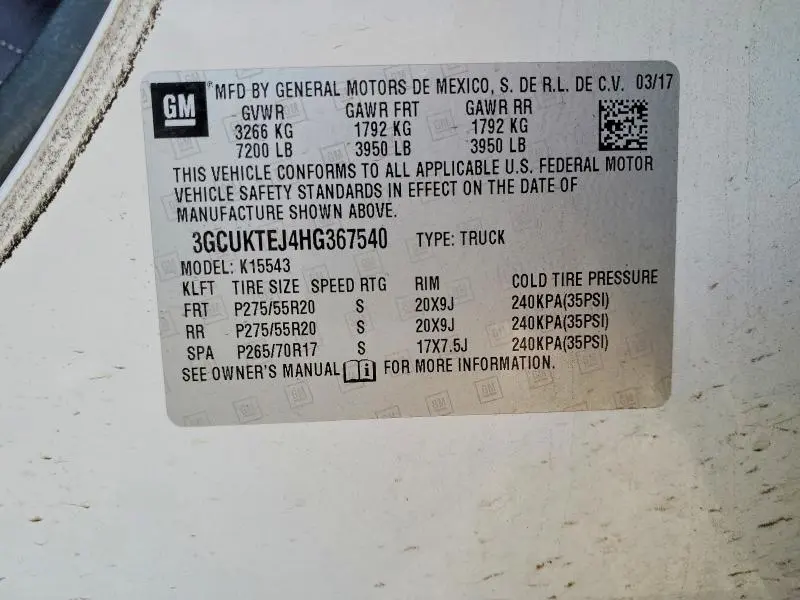 2017 CHEVROLET SILVERADO K1500 HIGH COUNTRY  