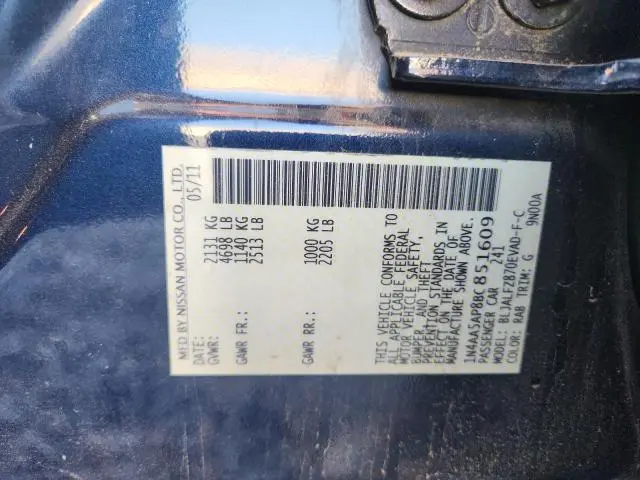 2011 NISSAN MAXIMA S  