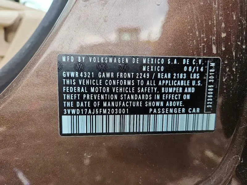 2015 VOLKSWAGEN JETTA SE  