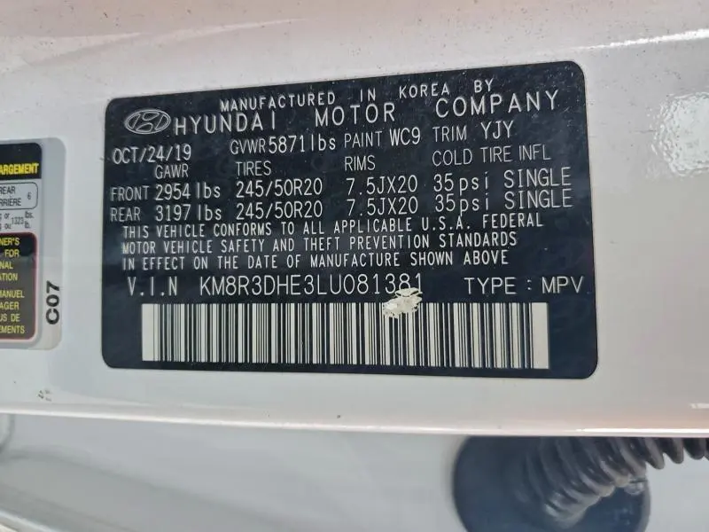 2020 HYUNDAI PALISADE SEL  