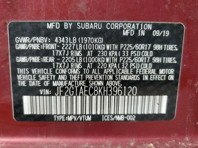 2019 SUBARU CROSSTREK PREMIUM  