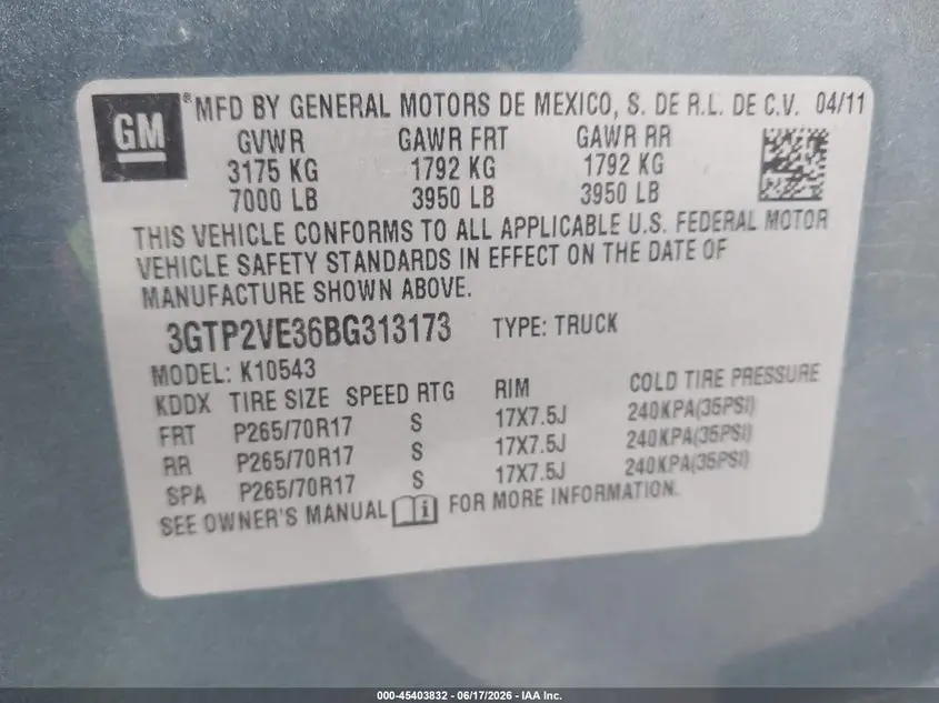 2011 GMC SIERRA 1500 SLE
