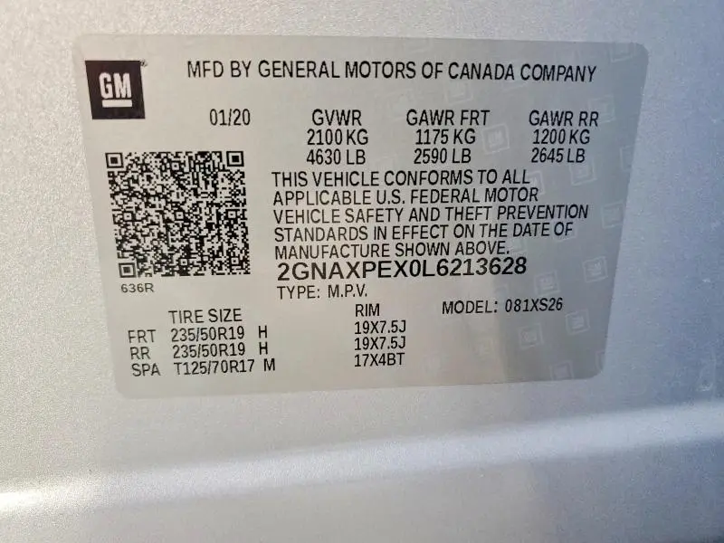 2020 CHEVROLET EQUINOX PREMIER  