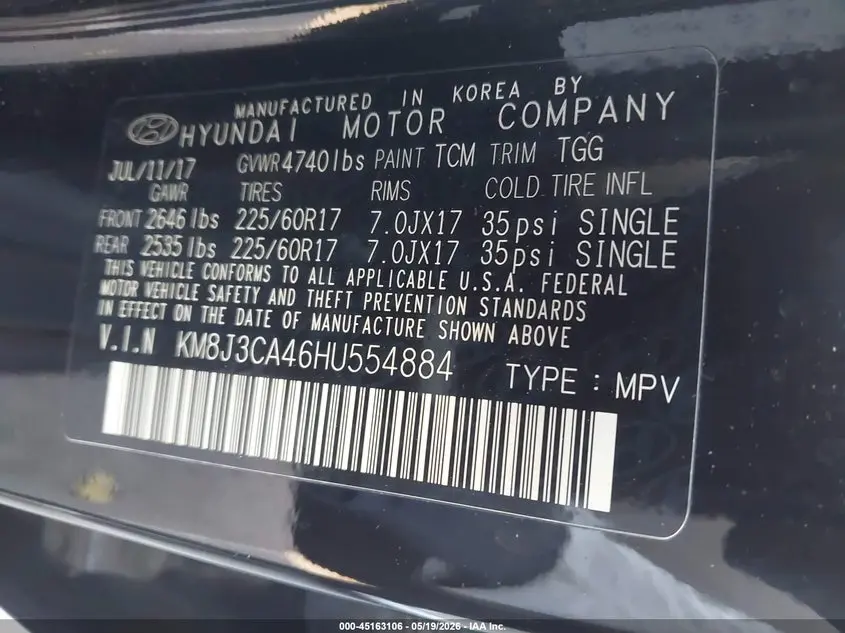 2017 HYUNDAI TUCSON SE