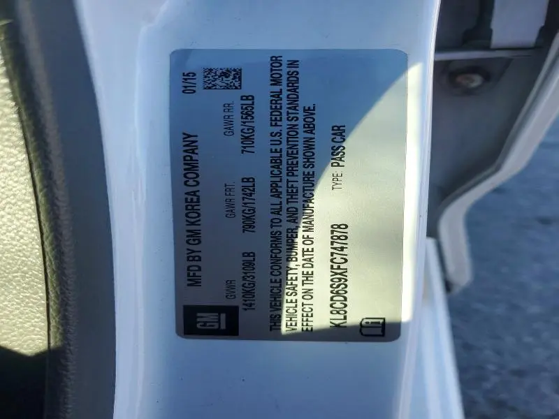 2015 CHEVROLET SPARK 1LT  