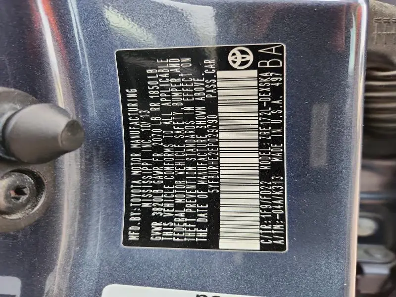 2014 TOYOTA COROLLA S  