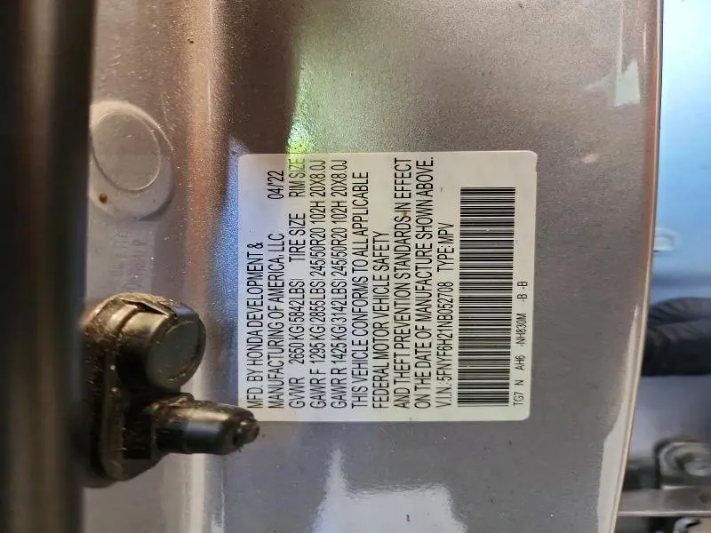 2022 HONDA PILOT SE  