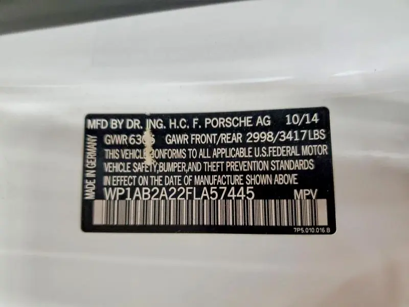 2015 PORSCHE CAYENNE S  