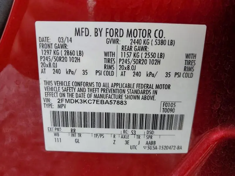 2014 FORD EDGE LIMITED  