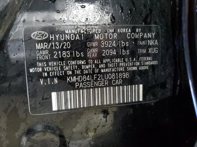 2020 HYUNDAI ELANTRA SEL  