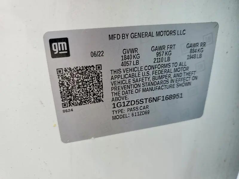 2022 CHEVROLET MALIBU LT  