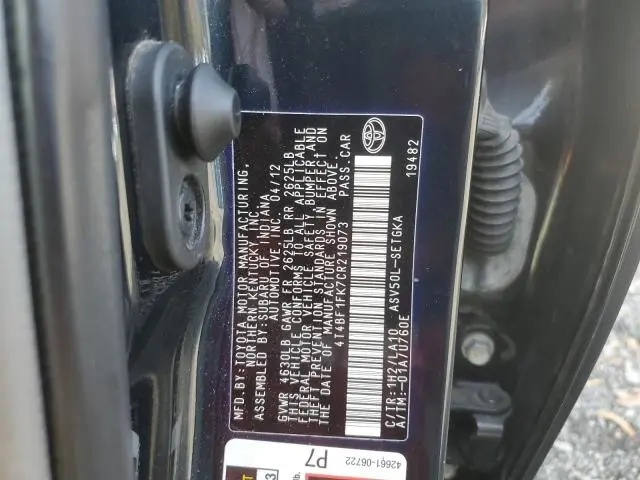 2012 TOYOTA CAMRY BASE  