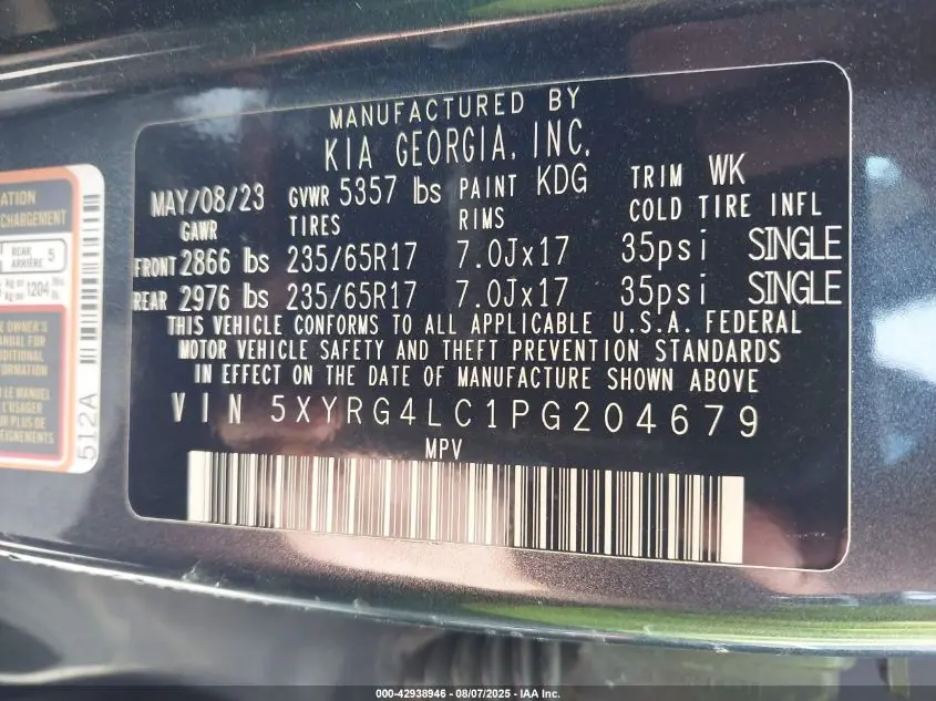 2023 KIA SORENTO LX