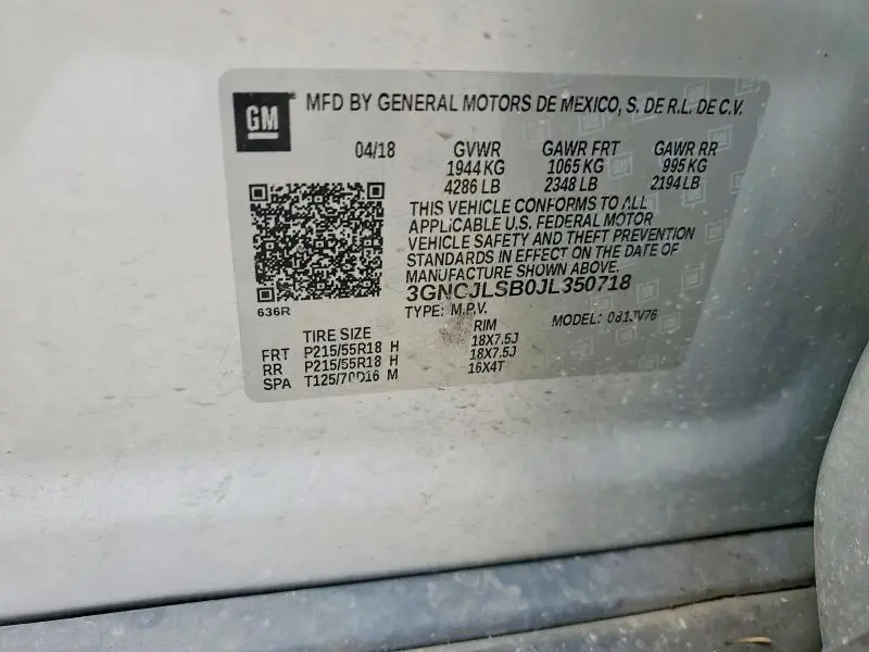 2018 CHEVROLET TRAX 1LT  