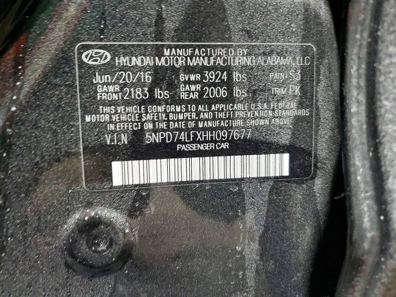 2017 HYUNDAI ELANTRA SE  