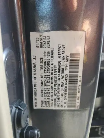 2020 HONDA PILOT ELITE  