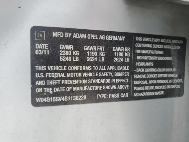 2011 BUICK REGAL CXL  