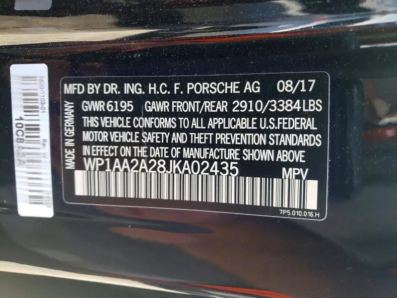 2018 PORSCHE CAYENNE   