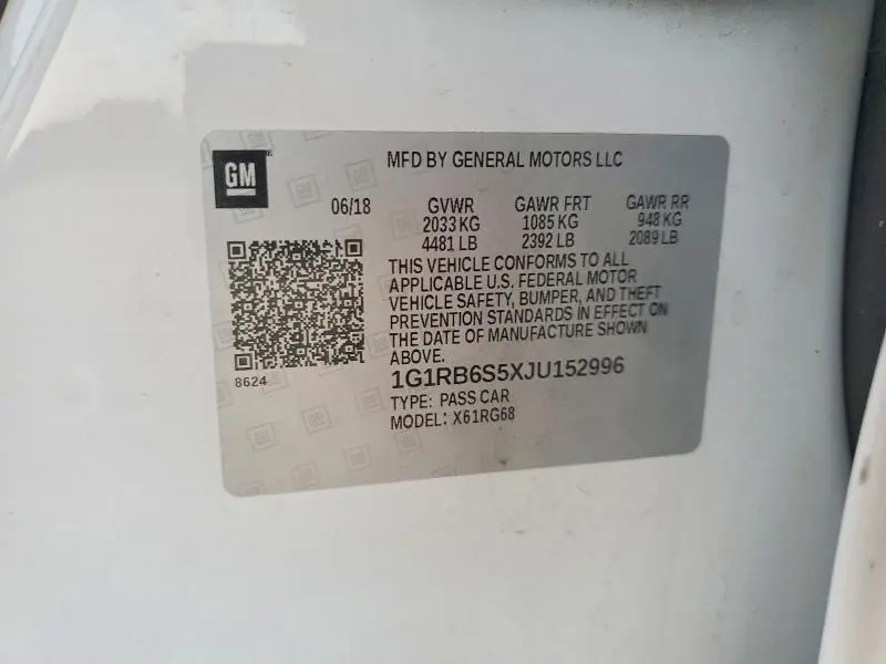 2018 CHEVROLET VOLT PREMIER  