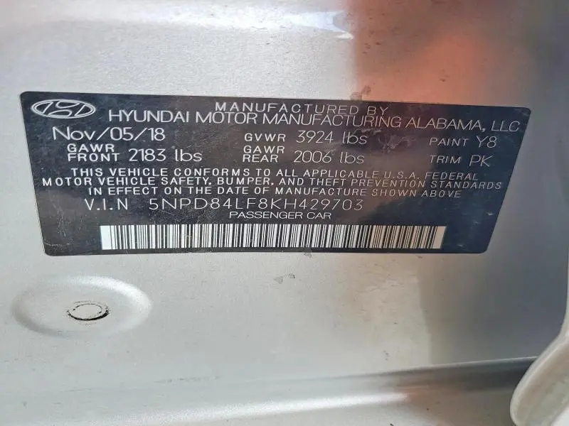 2019 HYUNDAI ELANTRA LIMITED  