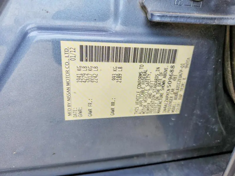 2012 NISSAN ALTIMA 2.5  