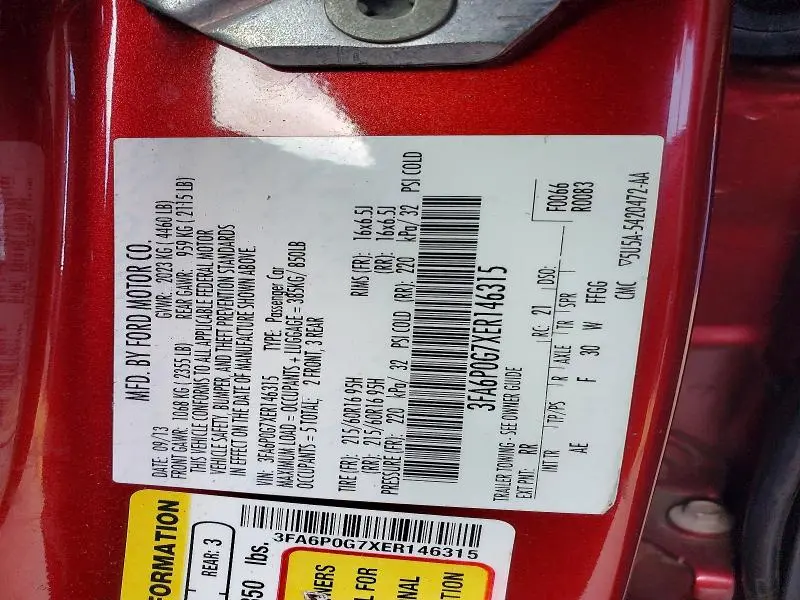 2014 FORD FUSION S  