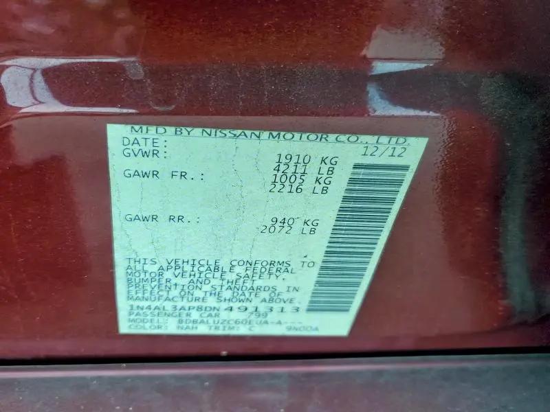 2013 NISSAN ALTIMA 2.5  