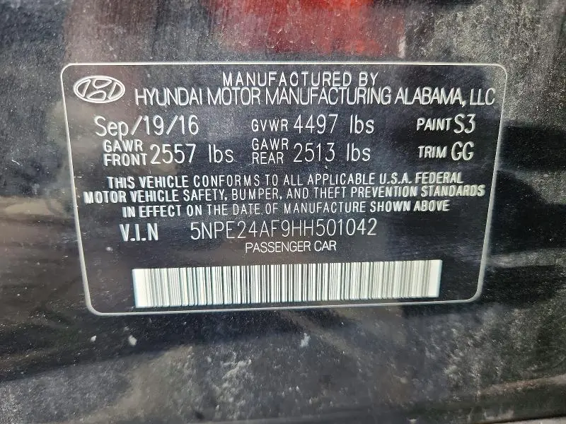 2017 HYUNDAI SONATA SE  