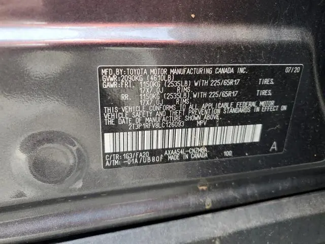 2020 TOYOTA RAV4 XLE  