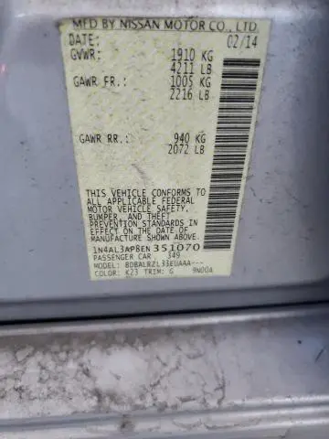 2014 NISSAN ALTIMA 2.5  