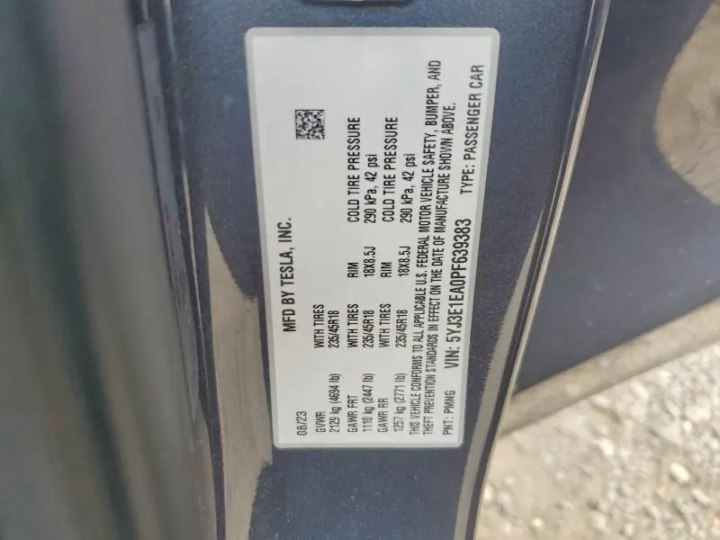 2023 TESLA MODEL 3   