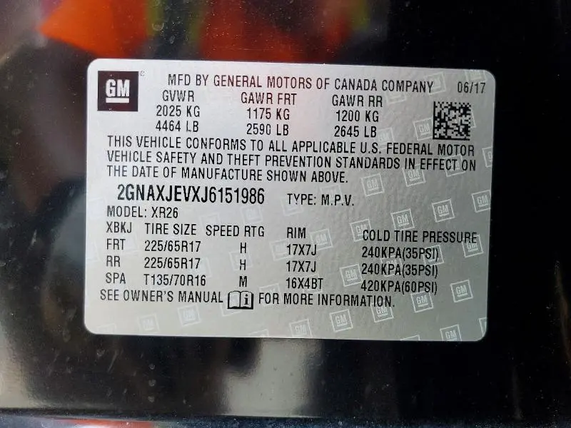 2018 CHEVROLET EQUINOX LT  