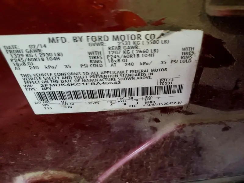 2014 FORD EDGE LIMITED  