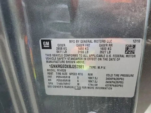 2011 CHEVROLET TRAVERSE LT  