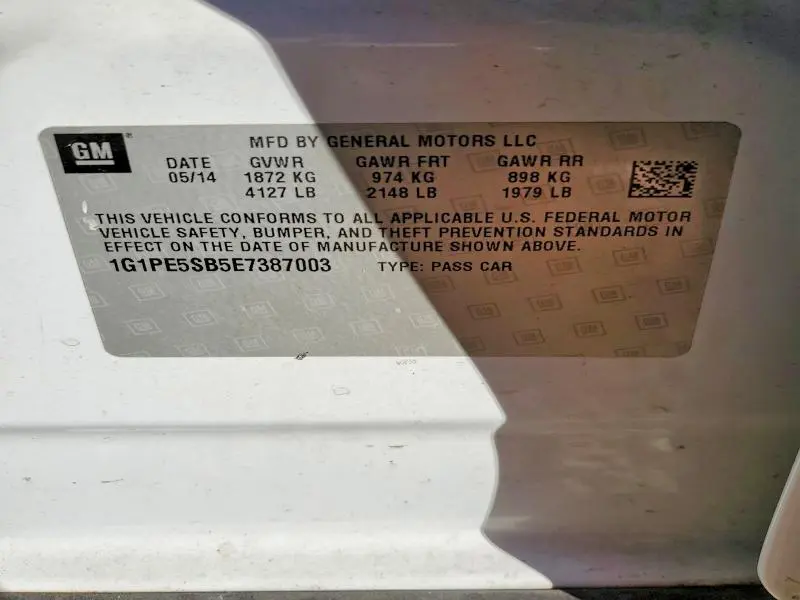 2014 CHEVROLET CRUZE LT  