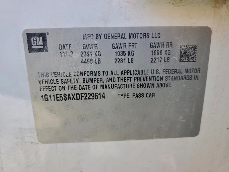 2013 CHEVROLET MALIBU 2LT  