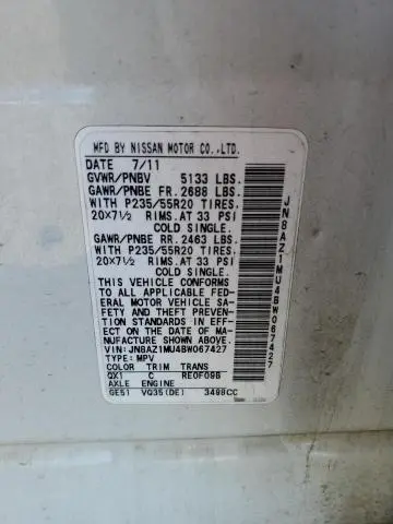 2011 NISSAN MURANO S