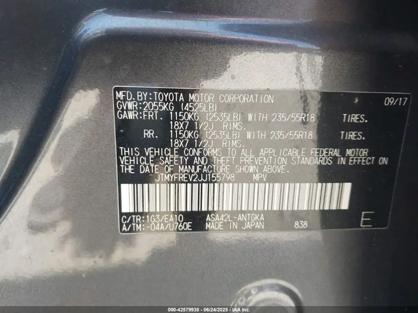 2018 TOYOTA RAV4 LIMITED