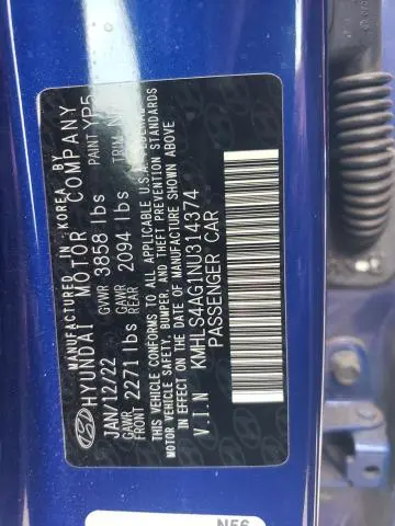 2022 HYUNDAI ELANTRA SEL  