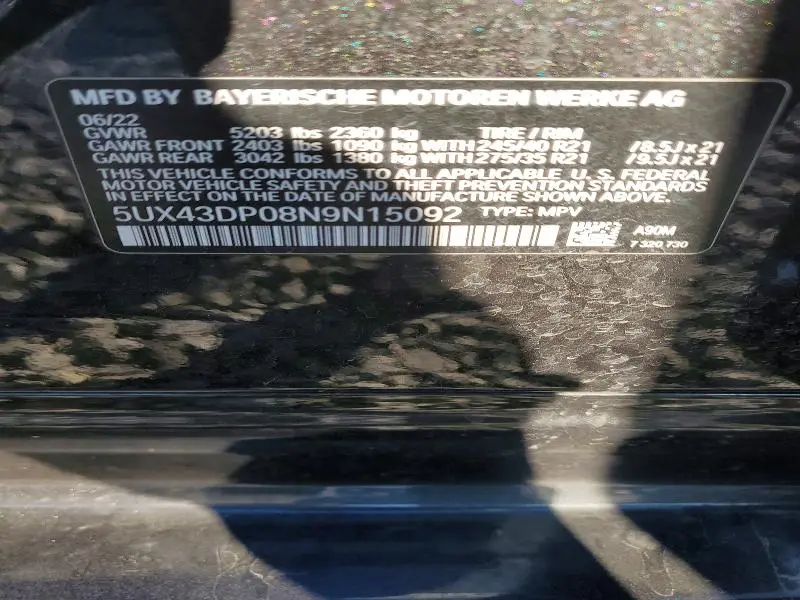 2022 BMW X3 SDRIVE30I  