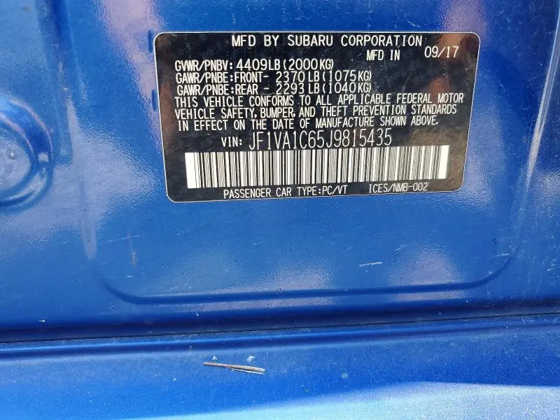 2018 SUBARU WRX PREMIUM  