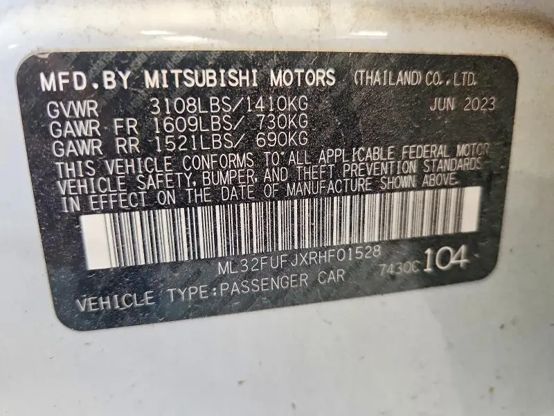 2024 MITSUBISHI MIRAGE G4 ES  