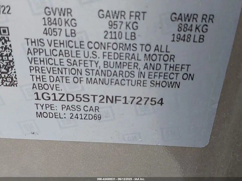 2022 CHEVROLET MALIBU FWD LT