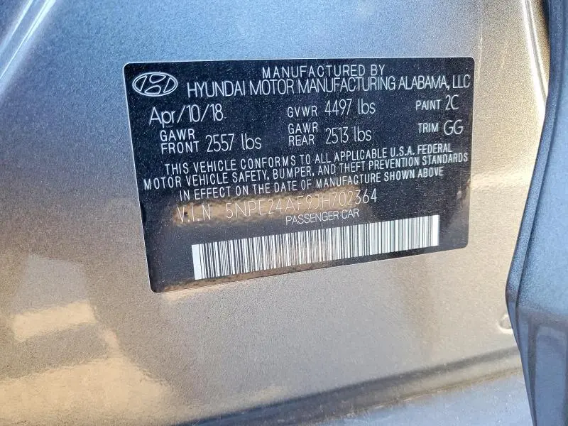 2018 HYUNDAI SONATA SE  