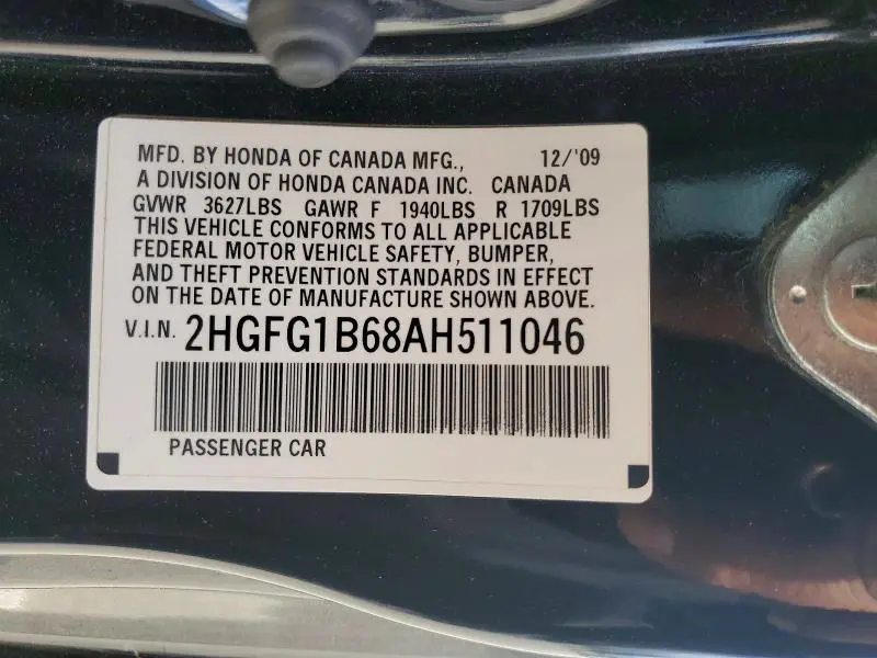 2010 HONDA CIVIC LX  