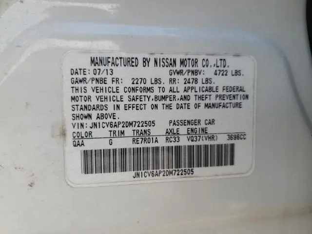 2013 INFINITI G37 BASE  