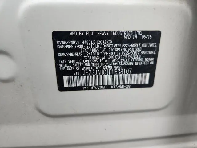 2015 SUBARU FORESTER 2.5I LIMITED  